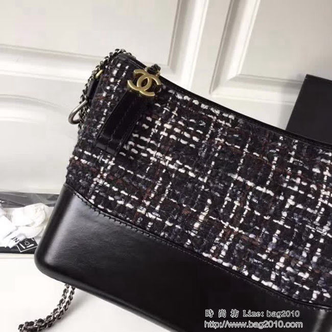 香奈兒CHANEL2018秋冬季Gabrielle 編織流浪包原版羊皮 DSC2093